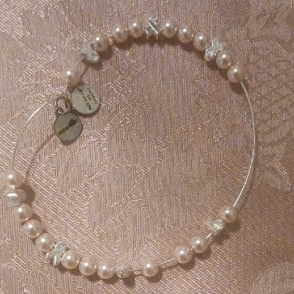 Alex and Ani Pink and Silver Beaded Bracelet - Picture 1 of 5